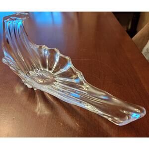VTG Mid Century Modern Confrac Art Verrier Clear Crystal Centerpiece Bowl 11.5"